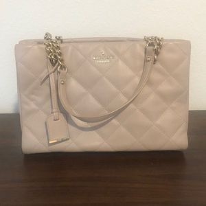 Kate Spade leather handbag in taupe grey